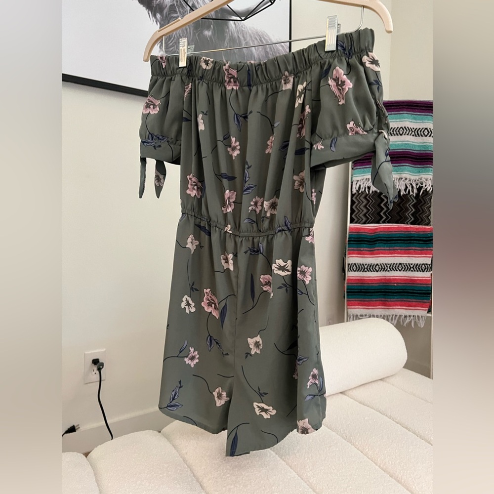 Floral Olive Romper